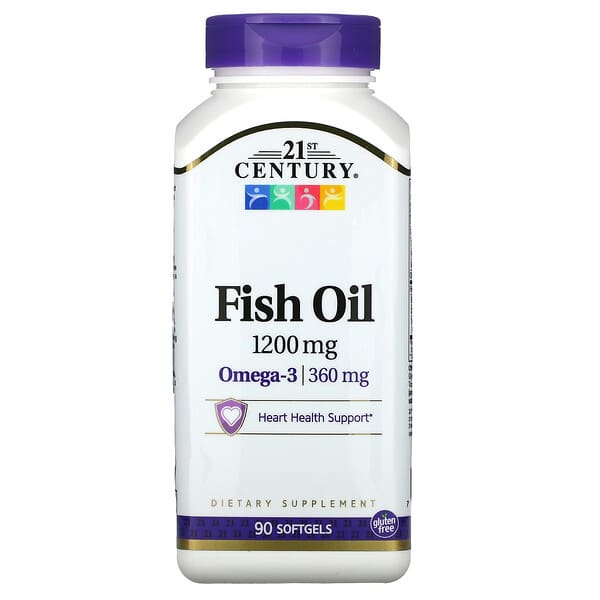 21st Century, Fischöl, 1.200 mg, 90 Weichkapseln