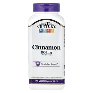 21st Century, Cannella, 120 capsule vegetariane (500 mg per capsula)