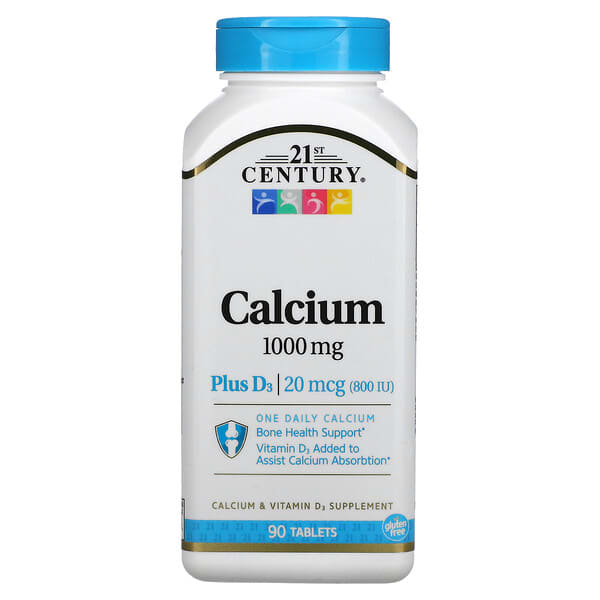 21st Century, Calcium Plus D3, 1.000 mg, 90 Tabletten