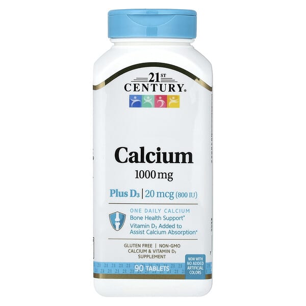 21st Century, Calcium Plus D3, 90 Tablets