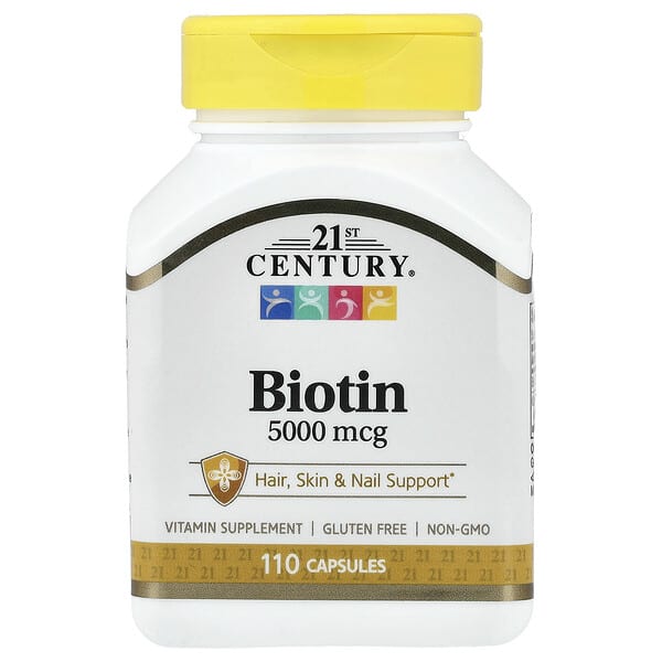 Biotin, 5,000 mcg, 110 Capsules