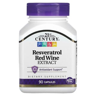 21st Century, Resvératrol Extrait de Vin Rouge, 90 gélules