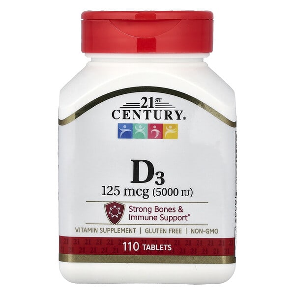Vitamin D3, 125 mcg (5000 IU), 110 Tablets