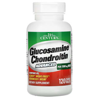 21st Century, Glucosamine et chondroïtine avancées, 120 comprimés enrobés