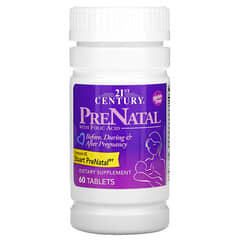 21st Century, Suplemento prenatal con ácido fólico, 60 comprimidos