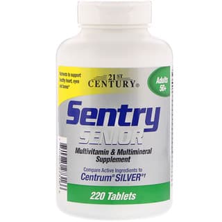 21st Century, Sentry Senior, Multivitamin & Multimineral Supplement, Adults 50+, 220 Tablets