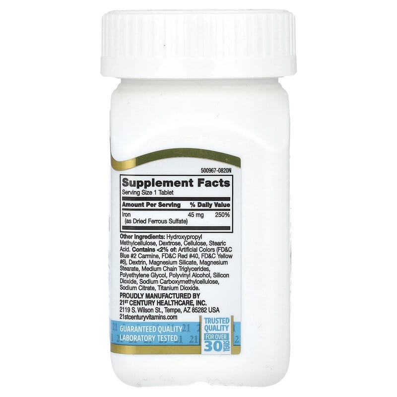 Slow Release Iron Eisen mit langsamer Freisetzung 60 Tabletten