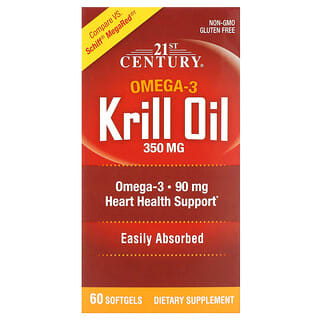 21st Century, Óleo de Krill, 350 mg, 60 Cápsulas Softgel