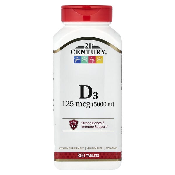 21st Century, Vitamin D3, 125 mcg (5.000 IU), 360 Tablet