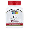 21st Century, Vitamin D3, 25 mcg (1,000 IU), 250 Rapid Release Softgels