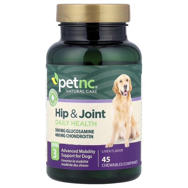 petnc NATURAL CARE, добавка для стегон і суглобів, рівень 3, зі смаком печінки, 45 жувальних таблеток