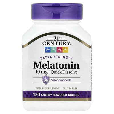 21st Century, Melatonin, Quick Dissolve, Cherry, 10 mg, 120 Tablets