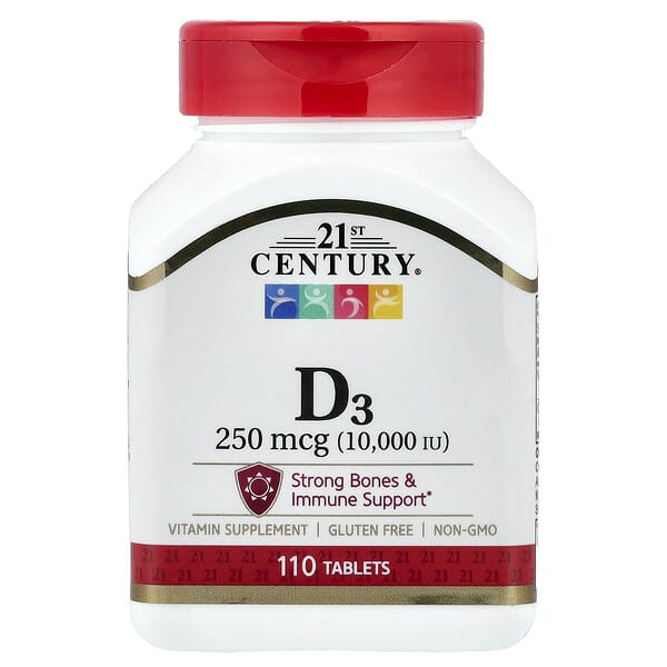 Vitamin D3, 250 mcg (10000 IU), 110 Tablets