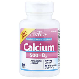 21st Century, Calcio 500 y D3, 90 comprimidos