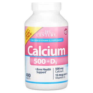 21st Century, Calcium 500 + D3, 400 Tablets