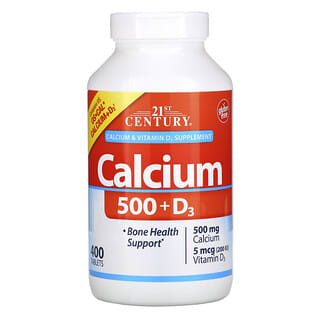 21st Century, Calcium 500 + D3, 400 Comprimés