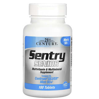 21st Century, Sentry Senior, Complément multivitaminé et multiminéral, Pour hommes de 50 ans et plus, 100 comprimés