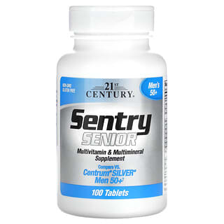 21st Century, Sentry Senior ผลิตภัณฑ์เสริมอาหารชนิดวิตามินและแร่ธาตุรวมสำหรับผู้ชายวัย 50+ บรรจุ 100 เม็ด