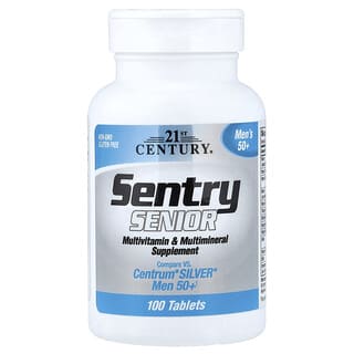 21st Century, Sentry Senior，多维生素和矿物质补充剂，男性 50+，100 片装