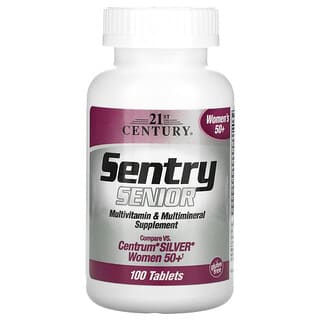 21st Century‏, Sentry Senior, תוסף מולטי-ויטמין ומולטי-מינרל, לנשים בנות 50+, מכיל 100 טבליות