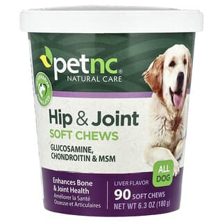 petnc NATURAL CARE, Hip & Joint, All Dog, Liver, 90 Soft Chews, 6.3 oz (180 g)