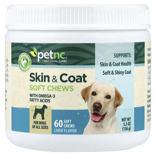 petnc NATURAL CARE, Comprimidos masticables blandos para la piel y el pelaje, Para todos los perros, Hígado, 60 comprimidos masticables blandos, 156 g (5,5 oz)