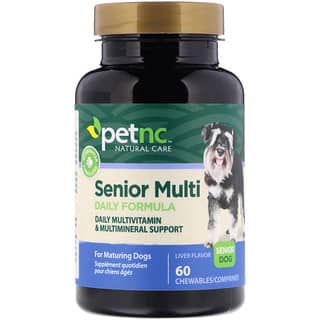 petnc NATURAL CARE, Senior Multi Daily Formula, Senior Dog, Liver, 60 Chewables