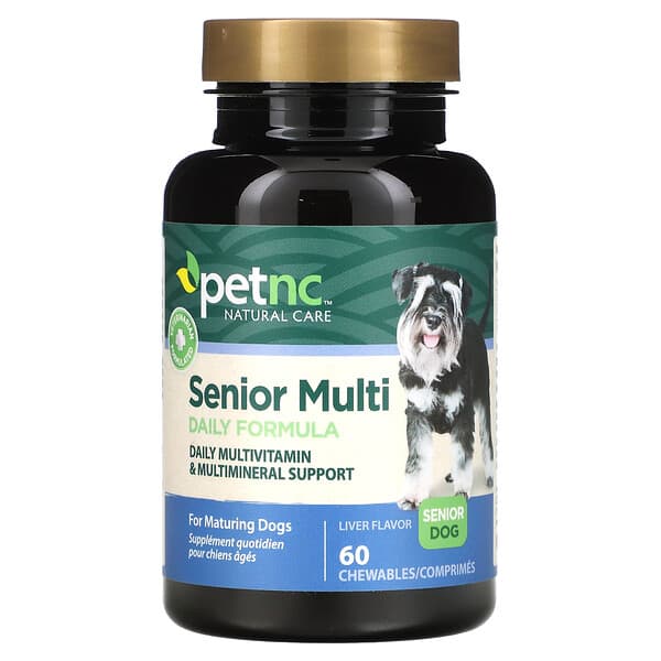 petnc NATURAL CARE‏, Senior Multi Daily Formula, Senior Dog, Liver Flavor, 60 Chewables