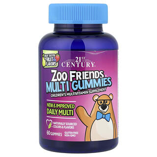 21st Century, Zoo Friends, caramelle gommose multiple, frutta, 60 caramelle gommose