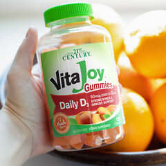 21st Century, VitaJoy Gummies, Daily D3, Peach, 25 mcg (1,000 IU), 120 Gummies