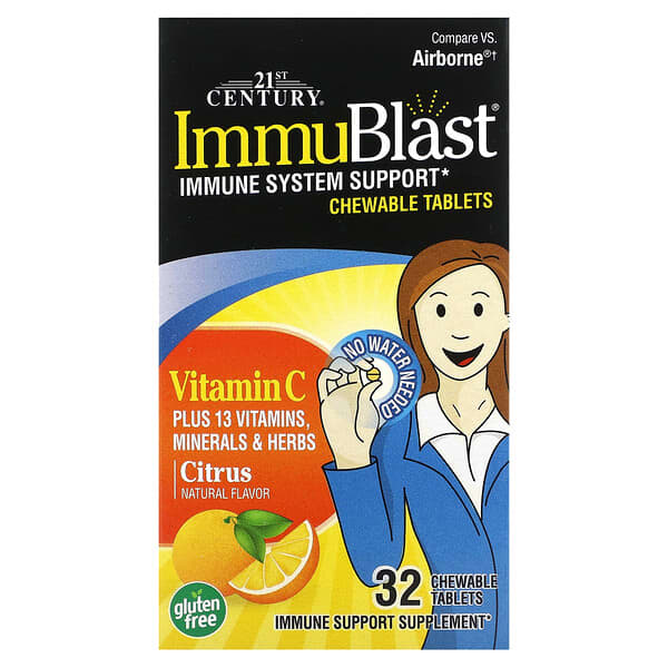 21st Century, ImmuBlast, cítricos, 32 tabletas masticables