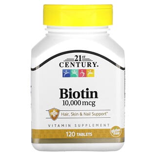 21st Century, Biotina, 10.000 mcg, 120 comprimidos