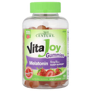 21st Century, Gommes à la mélatonine VitaJoy®, Arôme fraise, 120 gommes (2,5 mg par gomme)