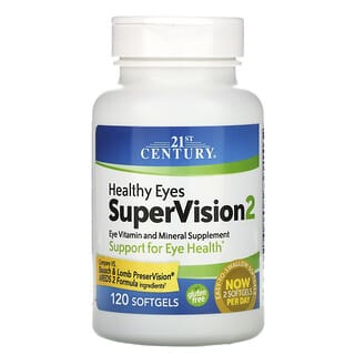 21st Century, SuperVision2 视力健康幫助，120 粒软凝胶