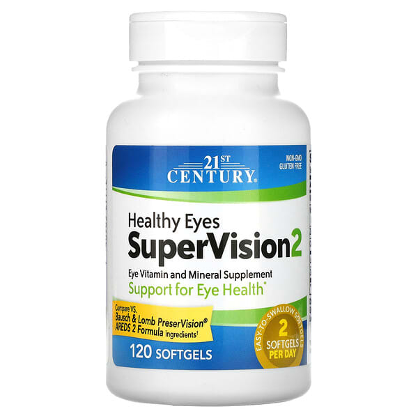 21st Century, SuperVision2 视力健康帮助，120 粒软凝胶