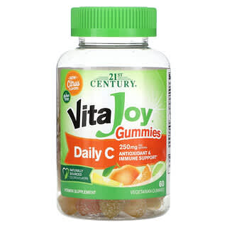21st Century, VitaJoy, Gomitas C de uso diario, Cítricos, 125 mg, 60 gomitas vegetales