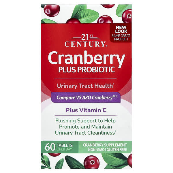 21st Century, Probiótico Cranberry Plus, 60 Comprimidos