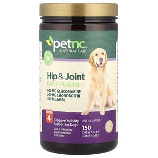 petnc NATURAL CARE, Hip & Joint Daily Health, Level 4, For Dogs, Liver, 150 Chewables