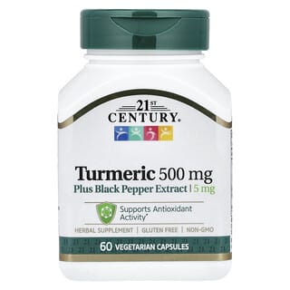 21st Century, Turmeric Plus Black Pepper Extract, 500 mg, 60 Χορτοφαγικές Κάψουλες