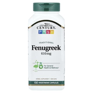 21st Century, Fenugreek, 610 mg, 100 Vegetarian Capsules