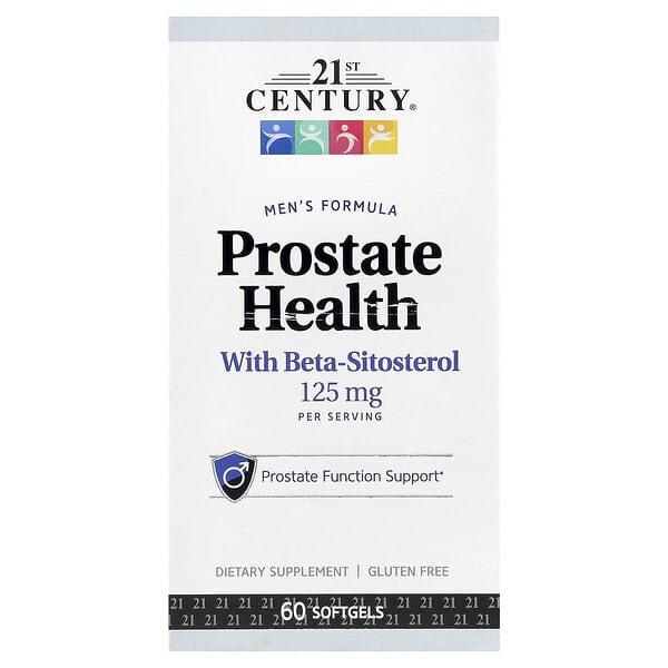 21st Century, 베타 시토스테롤을 함유한 전립선 건강 보충제, 125mg, 소프트젤 60정