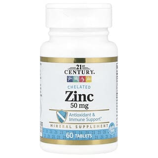 21st Century, Chelated Zinc, 60 Tablets