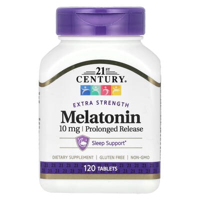 21st Century, Melatonin, Extra Strength, Extended Release, 10 mg, 120 Tablets