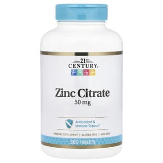 21st Century, Zinc Citrate, 50 mg, 360 Tablets