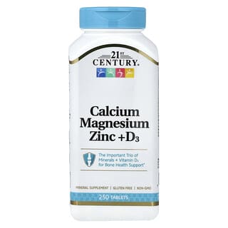 21st Century, Calcium Magnesium Zinc + D3, 250 Tablets