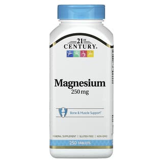 21st Century, Magnésium, 250 mg, 250 comprimés