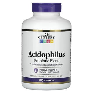 21st Century, Acidophilus, смесь пробиотиков, 300 капсул