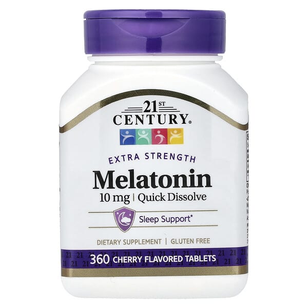 21st Century, Melatonin, Quick Dissolve, Cherry, 10 mg, 360 Tablets