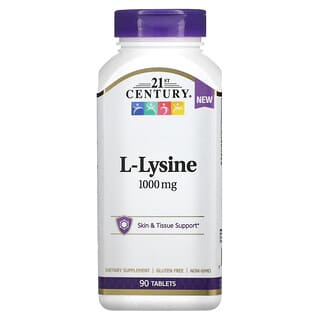 21st Century, L-lisina, 1.000 mg, 90 comprimidos