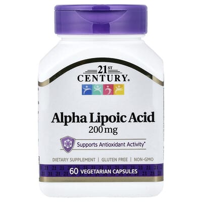 21st Century, Alpha-lipoic Acid, 200 mg, 60 Vegetarian Capsules